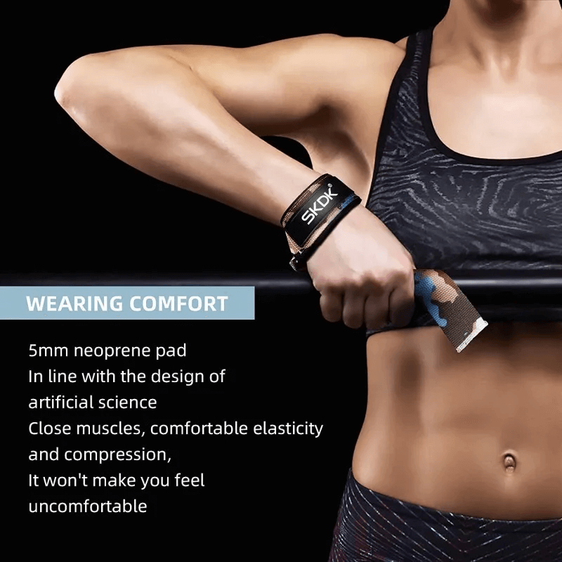 Person using non-slip weightlifting wrist straps with ergonomic design for comfort and grip during training.